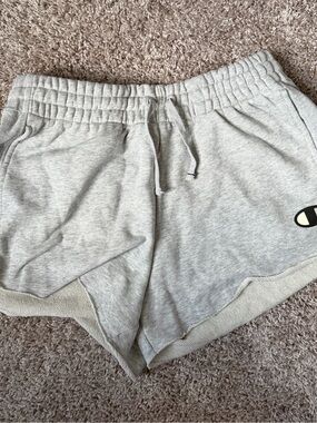 Champion Light Gray Terry Athletic Shorts with Logo